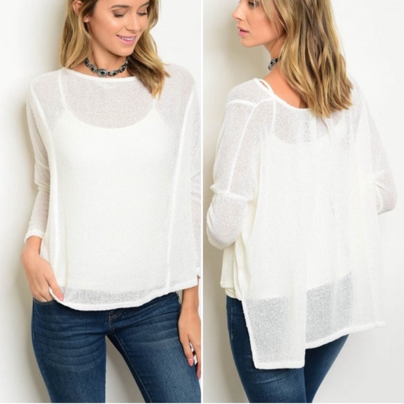 Tops - IVORY SLUB KNIT TOP!